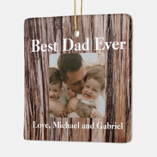 素朴杉樹皮自然樹アウトドア模様 セラミックオーナメント (左)