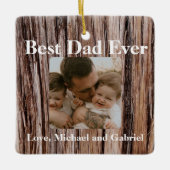 素朴杉樹皮自然樹アウトドア模様 セラミックオーナメント (正面)