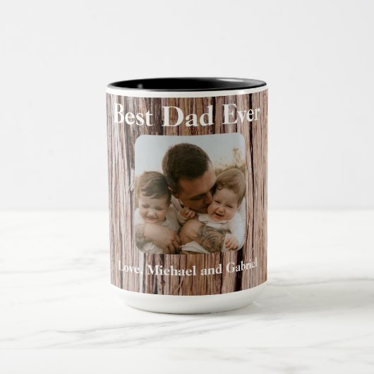 素朴杉樹皮自然樹アウトドア模様 マグカップ (中央)