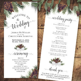 素朴松と松の枝エレガントな結婚式 プログラム