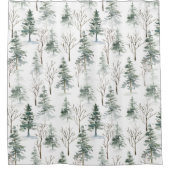 素朴松の文様 シャワーカーテン (正面)