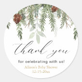 素朴松の木の赤ちゃん感謝していはあ ラウンドシール (正面)