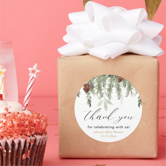 素朴松の木の赤ちゃん感謝していはあ ラウンドシール (パーティー)