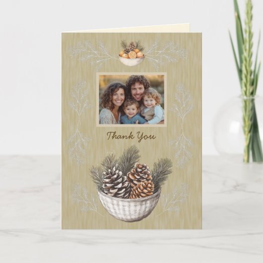 素朴松の枝 サンキューカード (正面)