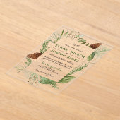 素朴松の結婚葉 アクリル招待状 (レイダウン)