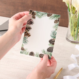 素朴松の結婚葉 ベラム紙招待状