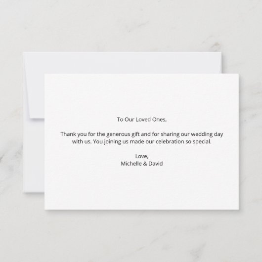 素朴松モダンカジュアル結婚木 サンキューカード (裏面)