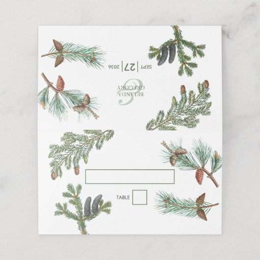 素朴松林結婚林 プレイスカード (外部開封)