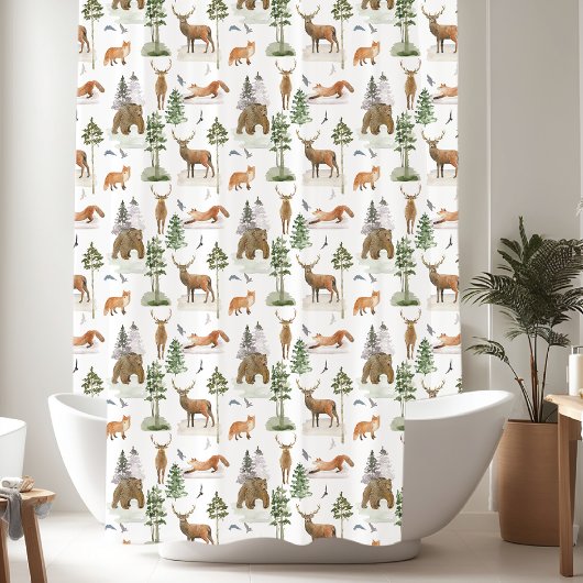 素朴松模様 シャワーカーテン