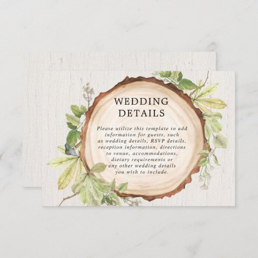 素朴林野外結婚林詳細 エンクロージャーカード (正面/裏面)