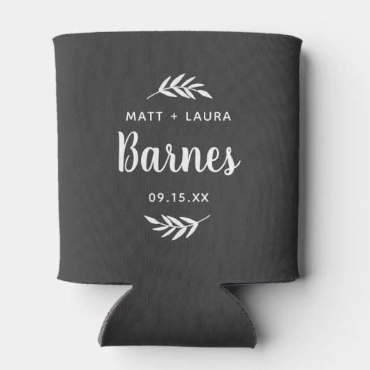 素朴枝パーソナライズされた室 |編集可能な色 缶クーラー (裏面)