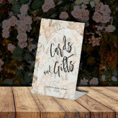 素朴桃の花のカードとギフトブライダルシャワー 台座サイン