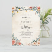 素朴桃フローラストリングラ結婚イト 招待状 (スタンド正面)