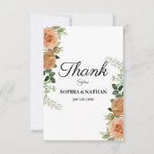 素朴桃フローラ結婚サンキューカード サンキューカード (正面)
