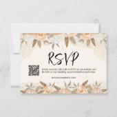 素朴桃結婚花 出欠カード (正面)