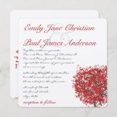 素朴森の赤い結婚木 招待状 (正面/裏面)