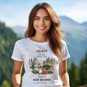 素朴森Oh Boy Bearly Wait赤ちゃんシャワー Tシャツ