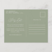 素朴植物性の結婚セージエレガントグリーン 案内ポストカード (裏面)
