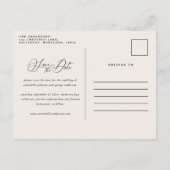素朴植物性の結婚セージエレガントグリーン 案内ポストカード (裏面)