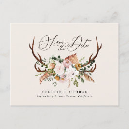 素朴植物性の結婚セージエレガントグリーン 案内ポストカード