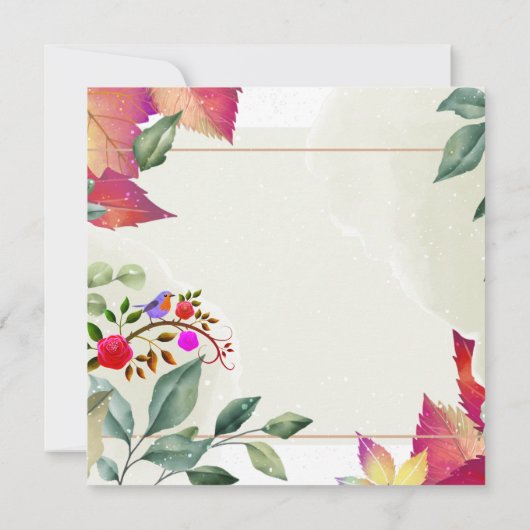 素朴植物性の美結婚鳥 招待状 (裏面)