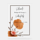 素朴植物秋の枠結婚の歓迎 アクリルサイン (正面)