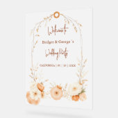 素朴植物秋の枠結婚の歓迎 アクリルサイン (傾斜)