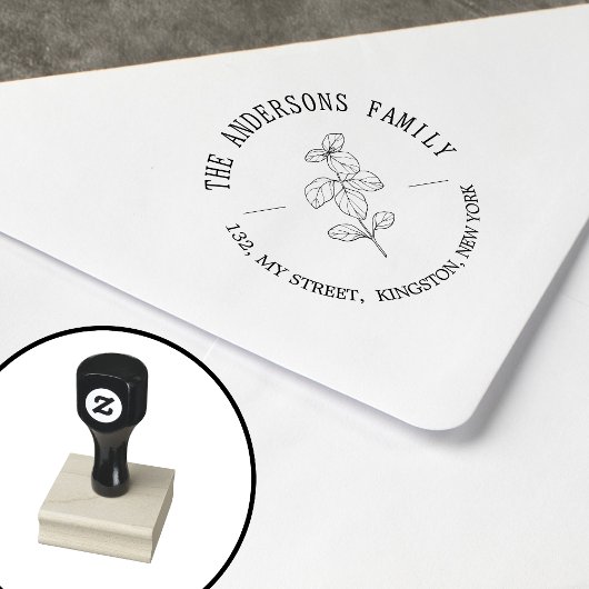 素朴植物系名葉 ラバースタンプ