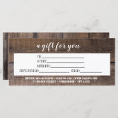 素朴業パーソナライズされた用贈与証 (正面/裏面)