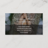 素朴樹皮面灰色ストライプ長方形 名刺 (裏面)