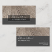 素朴樹皮面灰色ストライプ長方形 名刺 (正面/裏面)