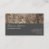 素朴樹皮面灰色長方形ストライプ角 名刺 (裏面)