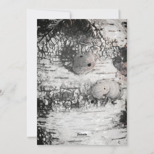 素朴樺の木の樹皮メリークリスマス写真 シーズンカード (裏面)