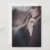 素朴樺の木ウィンター写真タイポグラフィパーティー 招待状 (裏面)