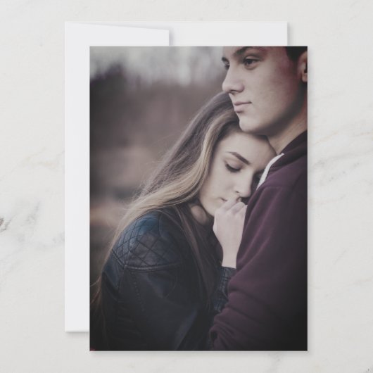 素朴樺の木ウィンター写真タイポグラフィパーティー 招待状 (裏面)