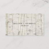 素朴樺の木ウッドウェディングrsvpウェブサイトカード エンクロージャーカード (裏面)