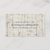 素朴樺の木ウッドウェディングrsvpウェブサイトカード エンクロージャーカード (正面)