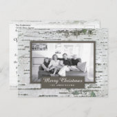 素朴樺の木ウッドクリスマスフォトポストカード シーズンポストカード (正面/裏面)