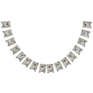 素朴樺の木ウッドブライダルシャワーデコールバナー バンティングフラッグ