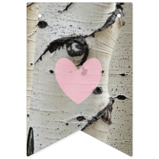 素朴樺の木ウッドブライダルシャワーデコールバナー バンティングフラッグ (第1の旗)