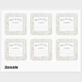 素朴樺の木ウッドベビーシャワーブックプレート蔵書票 スクエアシール (シート)