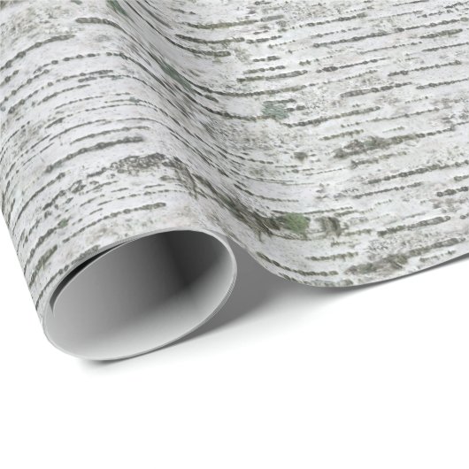 素朴樺の木ウッドホワイトグレーテクスチャ ラッピングペーパー (ロールコーナー)