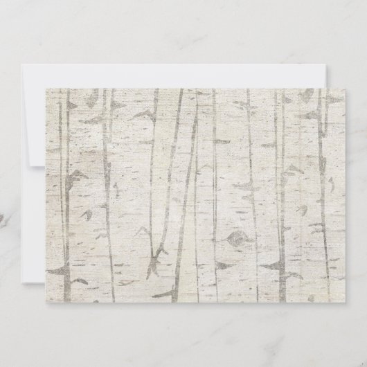 素朴樺の木タイポグラフィフォト婚約パーティ 招待状 (裏面)