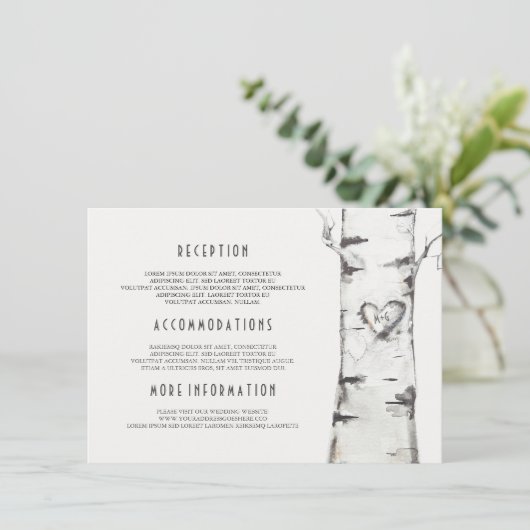 素朴樺の木ツリーの水結婚色の情報 エンクロージャーカード (スタンド正面)