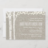 素朴樺の木ツリーストリングライト結婚式招待状 招待状 (正面)