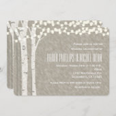素朴樺の木ツリーストリングライト結婚式招待状 招待状 (正面/裏面)