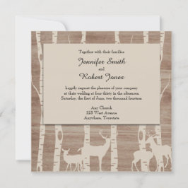 素朴樺の木ツリーズディアー結婚式招待状 招待状