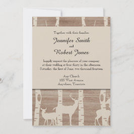 素朴樺の木ツリーズディアー結婚式招待状 招待状