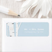 素朴樺の木ツリーハートアイスブルー住所 シール (インサイチュ)