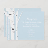 素朴樺の木ツリーハートアイスブルー披露宴カード 招待状 (正面/裏面)